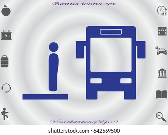 man, bus, icon, vector illustration eps10