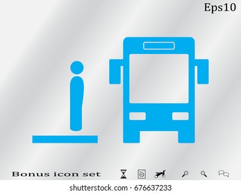 man, bus, icon, vector illustration eps10