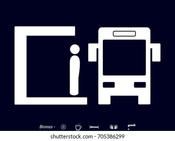 man, bus, icon, vector illustration eps10