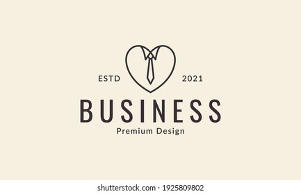man business cloth lines with love logo design vector icon symbol graphic illustration