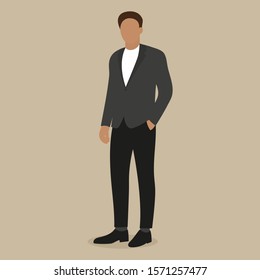 Man in business clothes on a beige background