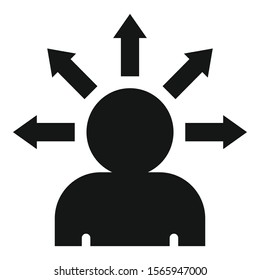 Man business decision icon. Simple illustration of man business decision vector icon for web design isolated on white background