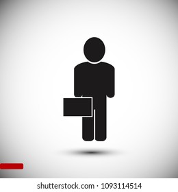 man business icon, stock vector illustration flat design style