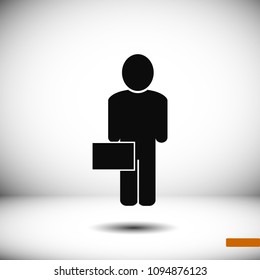 man business icon, stock vector illustration flat design style
