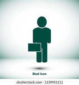 man business icon, stock vector illustration flat design style