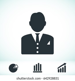 man in business icon, vector best flat icon, EPS