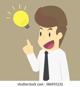 A man of business ideas. vector