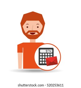 man business message calculator email vector illustration eps 10