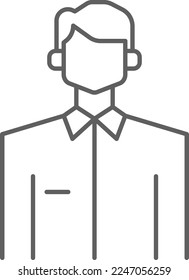 MAN Business people icons with black outline style
