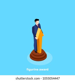 man in a business suit in the form of a figurine, isometric image