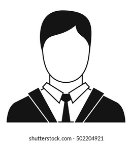 Man in business suit icon. Simple illustration of man in business suit vector icon for web