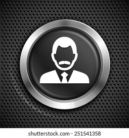 Man in Business Suit on Black Round Buttons