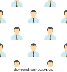 Man in business suit as user pattern seamless flat style for web vector illustration