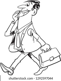 Man business talking smartphone - Vector