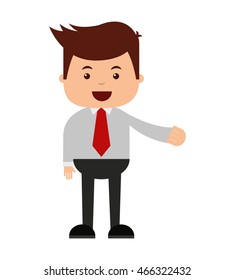 man businessman cartoon character icon vector isolated graphic