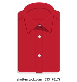 Dibujo vectorial de camisas rojas de hombre o hombre de negocios. Icono plano de la camiseta