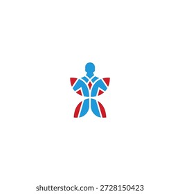 Hombre en forma de mariposa logo idea.
