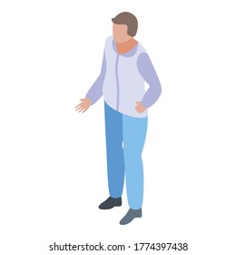 Man buyer icon. Isometric of man buyer vector icon for web design isolated on white background