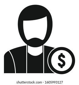 Man buyer icon. Simple illustration of man buyer vector icon for web design isolated on white background