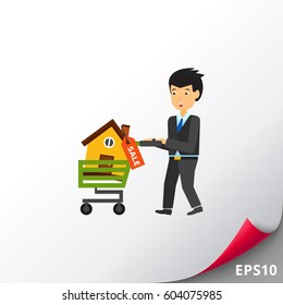 Man buying house icon