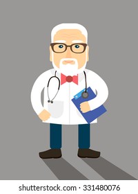 a man by profession a doctor  Isolated vector illustration in a flat style
