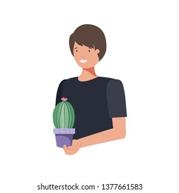 man with cactus avatar character