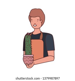 man with cactus avatar character