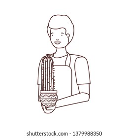 man with cactus avatar character