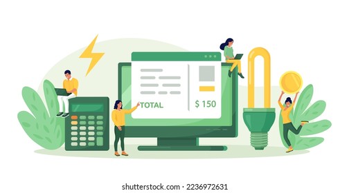 Mann, der die Rechnungen der Versorgungsunternehmen berechnet und sich um die Kosten sorgt, steigt. Ausgaben für den Stromverbrauch. Energieerklärung Der Verbrauch von Effizienzgütern zu Hause. Sparen Sie Geld bei der Zahlung für die Heizung