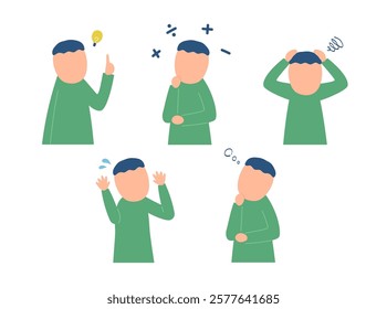 man, calculation, idea, think, worry, emotions