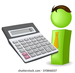 Man with a calculator - vector