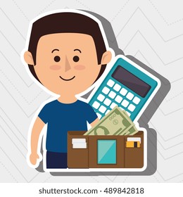 man calculator wallet money