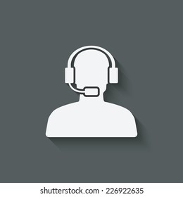 man call center support symbol - vector illustration. eps 10