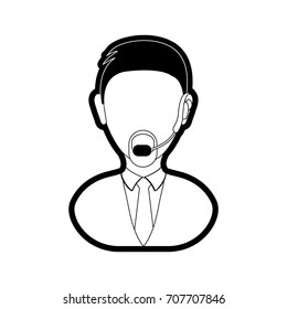 man call center  vector illustration