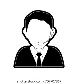 man call center  vector illustration