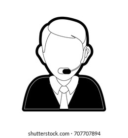 man call center  vector illustration