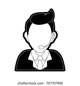 man call center  vector illustration