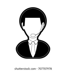man call center  vector illustration