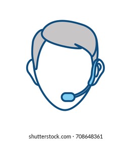 man call center  vector illustration