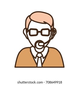 man call center vector  illustration