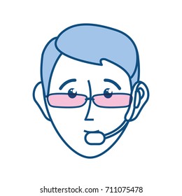 man call center vector illustration