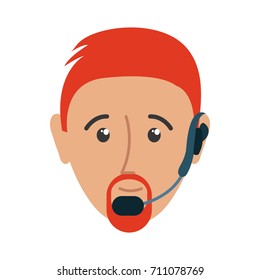 man call center  vector illustration