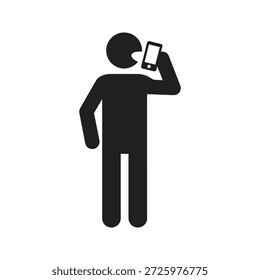 Homem chamando ícone falando no telefone celular para comunicação contato de conversa e conexão de rede celular digital diálogo social