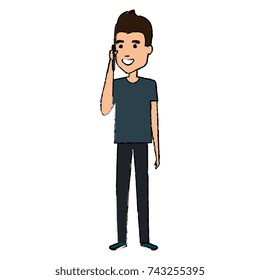 man calling with smartphone