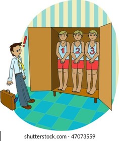 A man came home from work and found in his closet three men