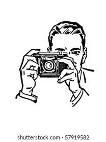 Man With Camera - Retro Clip Art