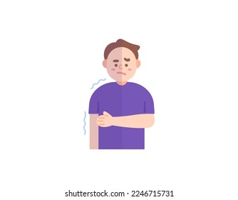 a man can not move the right side of the body. the right side of the body cannot be moved and feels numb. symptoms of hemiplegia, stroke, paralysis, and tingling. health problems. vector character