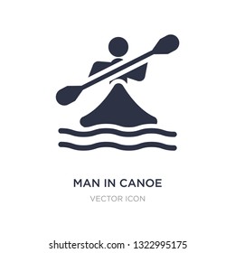 man in canoe icon on white background. Simple element illustration from Sports concept. man in canoe sign icon symbol design.