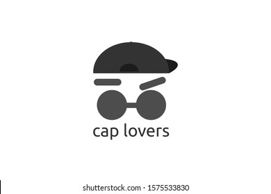 man with cap. cap lovers logo concept. 