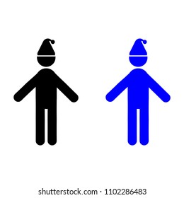 Man with a cap on his head icon, isolated on white background